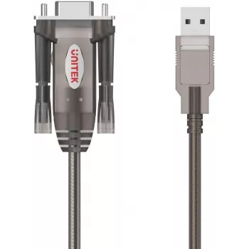 UNITEK USB-A to RS232 Serial Converter Cable, DB9 Male, 1.5m, Black
