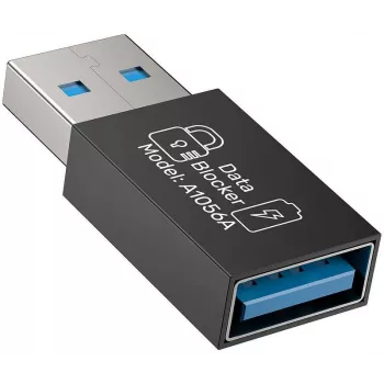 UNITEK USB-A Data Blocker Adapter - Charge-Only, Black