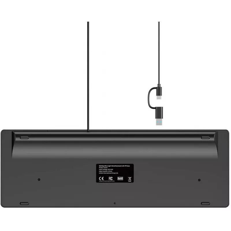 UNITEK SlimTap Lightweight Wired Office Keyboard USB-C/USB-A