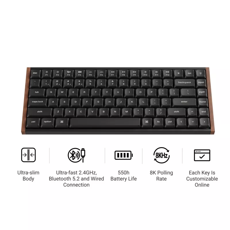 Keychron K3U-H3 75% Milk POM Brown Switch 8K Wireless Mechanical Keyboard