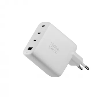 Native Union Fast GaN Charger 100W PD, 3x USB-C, 1x USB-A (White)