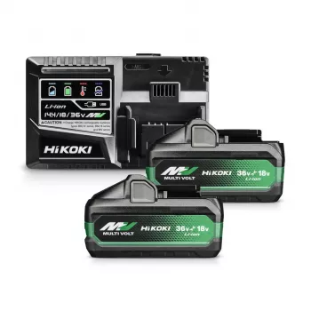 Hikoki 36V MultiVolt Battery 2.5Ah (2-Pack) with Rapid Charger UC18YSL3
