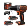 BLACK+DECKER 18V Cordless Brushless Drill Driver 52Nm 2x2.0Ah BL186KB
