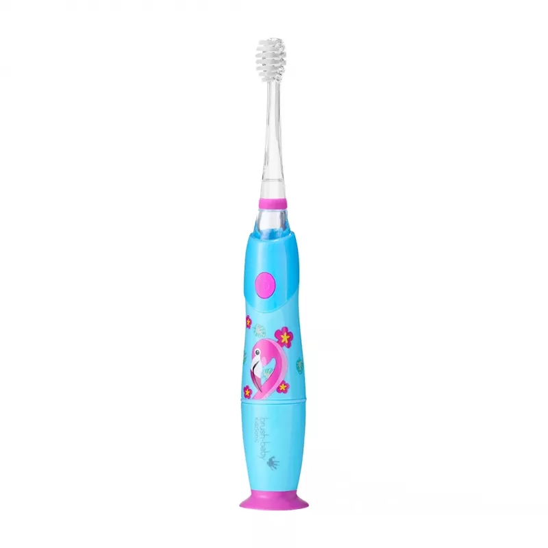 BRUSH-BABY Kidz Sonic Electric Toothbrush for Children Ages 3+ Flamingo