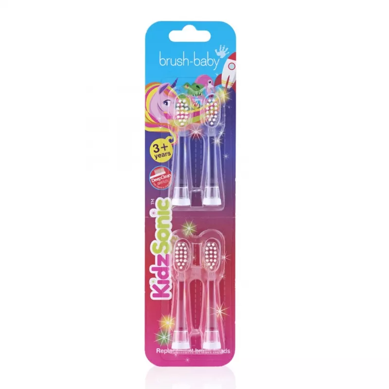 BRUSH-BABY Kidz Sonic Electric Toothbrush for Children Ages 3+ Flamingo