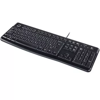 Logitech Keyboard K120 RU - Wired USB Full-Size Russian Layout, Spill-Resistant, Black