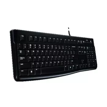 Logitech Keyboard K120 RU - Wired USB Full-Size Russian Layout, Spill-Resistant, Black
