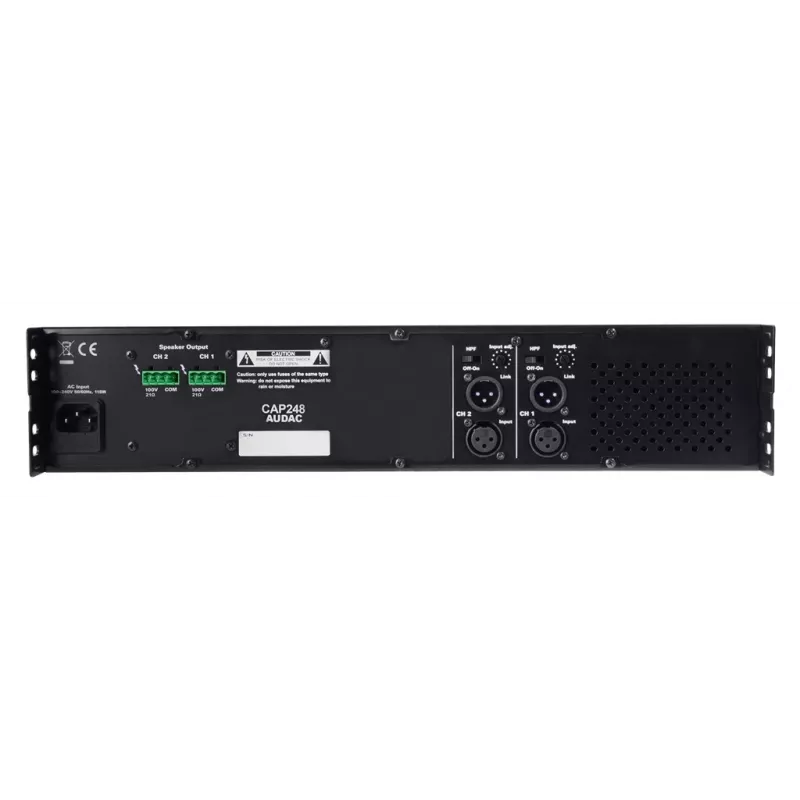 AUDAC CAP248 2-Channel Class-D Power Amplifier 480W RMS 4 Ohm 1U Black