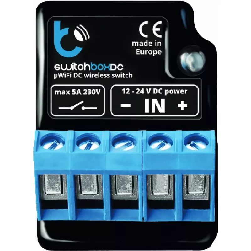 BLEBOX SwitchBoxDC Wi-Fi Relay Module 1-Channel 10A 12-24V DC