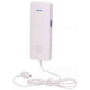 ORNO OR-DC-629 Battery-Powered Water Leak Detector with Acoustic and Optical Alarm, White