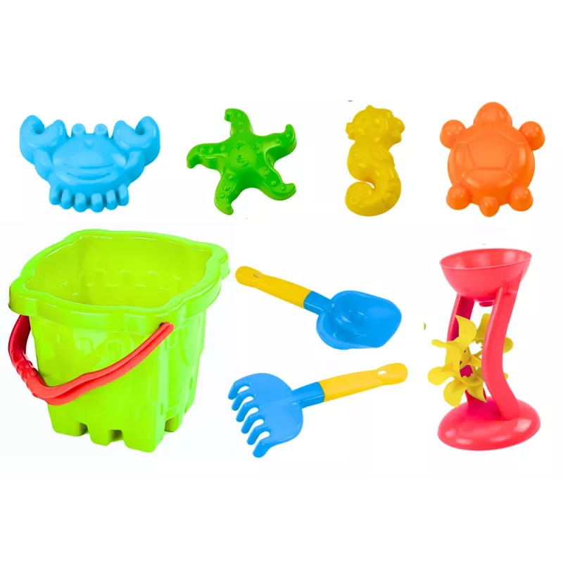 HEMAR Sand Toy Set Bucket Castle Grinder 9 Pieces