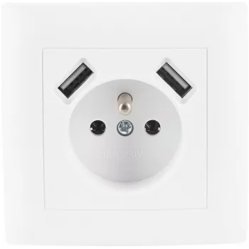 VCX WESA LC 13A Single Socket with USB Charger White