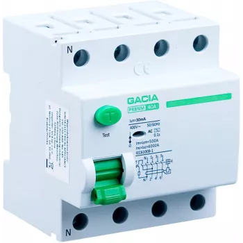 GACIA PR8NM 4P 25A 30mA Type A Residual Current Device (RCD) 4-Pole 25A 30mA