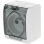 ELEKTRO-PLAST NASIELSK Hermes Single Surface-Mounted Weatherproof Socket with Earthing 16A IP44 Smoked Flap GNT 0321-01