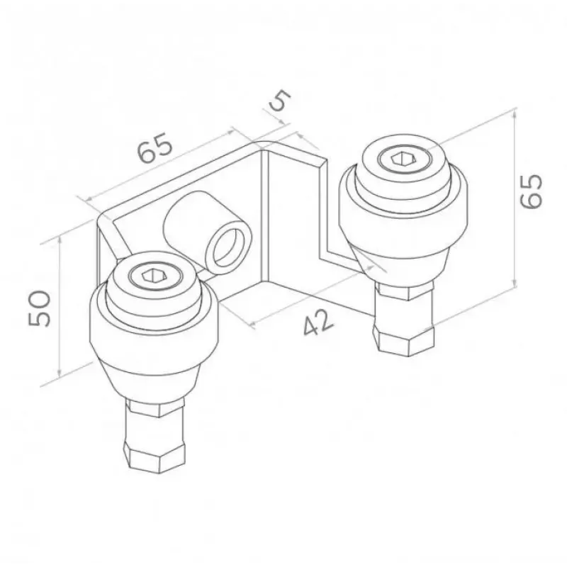 PSG 60.022 Upper Guide Bracket for Sliding Gates 42mm (2 Rollers)