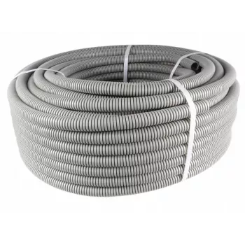 PAWBOL Corrugated PVC Conduit 50m, 320N, Outer Diameter 20mm / Inner Diameter 14mm, Grey 6161A-50P