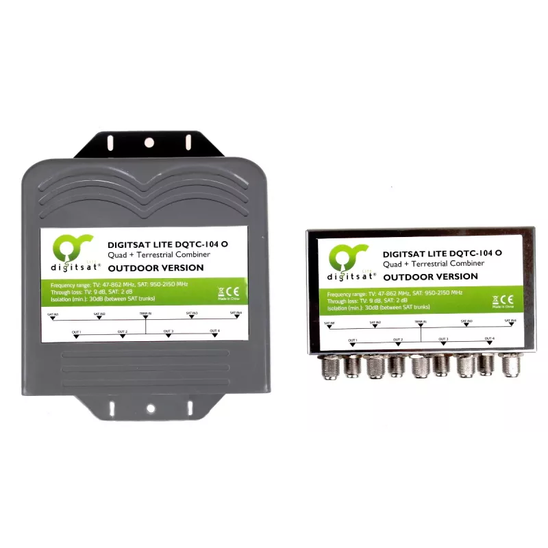 AXING SUMATOR DIGISAT QUAD+TV DQTC-104 Multiswitch 8 Satellite Inputs 1 Terrestrial Input 4 User Outputs