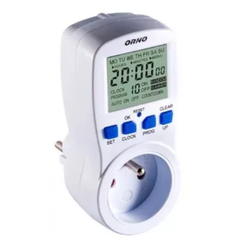 ORNO OR-PRE-409 Digital Weekly Programmable Timer, 230V, 16A, 10 Programs, LCD Display, Countdown