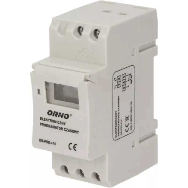 ORNO OR-PRE-414 Digital Time Switch, DIN Rail, 230V AC, 16A, 1 Channel