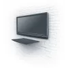 Red Eagle One Glass Shelf - Wall Mounted Tempered Glass Shelf with Steel Brackets, 350x250mm, Black