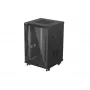 Lanberg 19 inch 18U 600x600 Black Floor-Standing Rack Cabinet with Glass Door (Flat Pack)