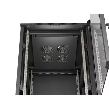 LANBERG 18U 19-inch Floor-Standing Server Rack Cabinet 600x800mm Black Tempered Glass Door (Flat Pack)