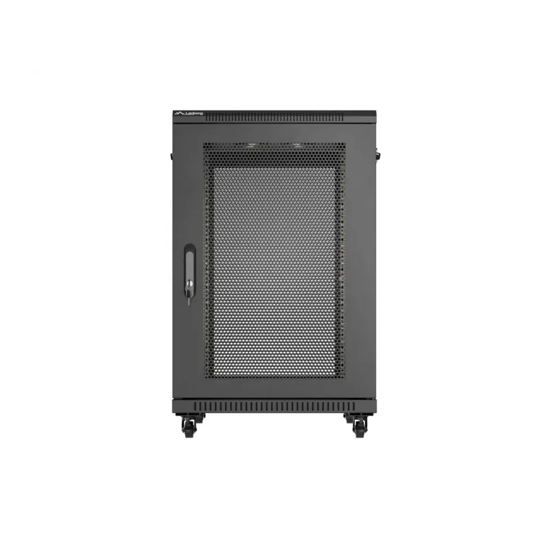 Lanberg 19 inch 18U 600x800 mm Black Floor-Standing Rack Cabinet with Perforated Doors (Flat Pack)