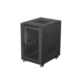 Lanberg 19 inch 18U 600x800 mm Black Floor-Standing Rack Cabinet with Perforated Doors (Flat Pack)