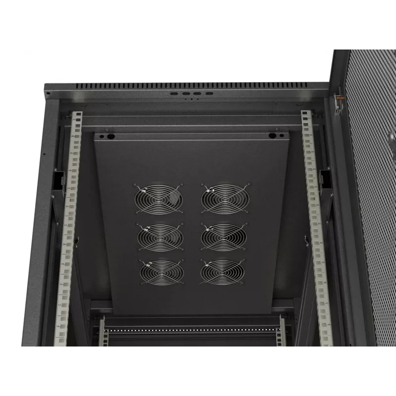 LANBERG 19 inch 27U Freestanding Rack Cabinet 600x1000mm Black Perforated Door (Flat Pack)