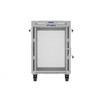 Lanberg FF01-6615-23SL Freestanding 19 inch Rack Cabinet 15U 600x600 Grey Perforated Door LCD Flat Pack