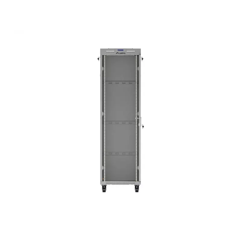 LANBERG 19 inch 42U Floor-Standing Rack Cabinet 600x1000 mm Grey Tempered Glass Door LCD Display Flat Pack