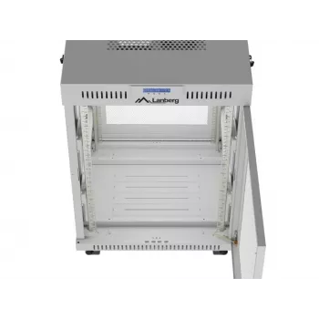 Lanberg 19 inch 15U 600x800 Grey Floor-Standing Rack Cabinet with Perforated Door and LCD (Flat Pack)