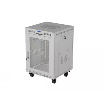 Lanberg 19 inch 15U 600x800 Grey Floor-Standing Rack Cabinet with Perforated Door and LCD (Flat Pack)