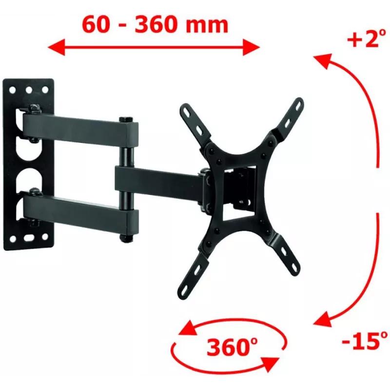 ART AR-57A Fixed TV Wall Mount for LED/LCD 17-42 inch Black