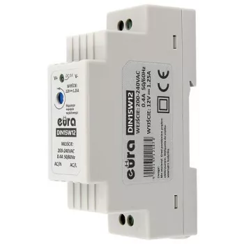 EURA DIN15W12 DIN Rail Power Supply 12V 1.25A 15W
