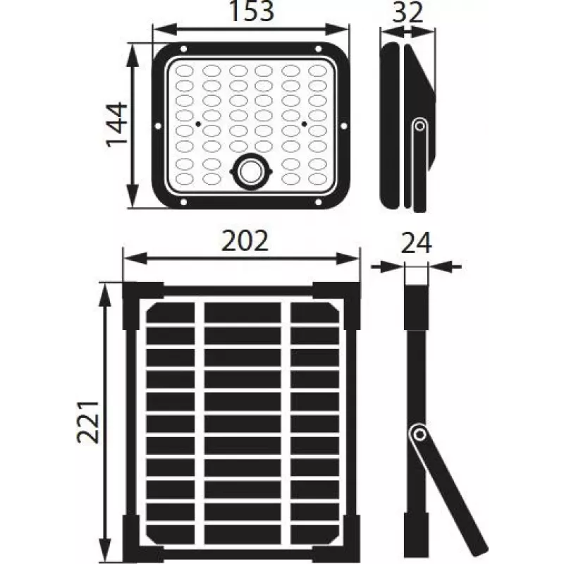 BEMKO SOLPAR Solar LED Floodlight 10W 1500lm 3000/4000K IP65 Black with PIR Sensor