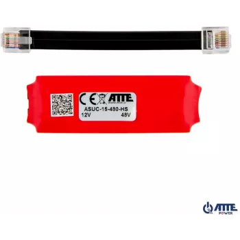 ATTE ASUC-15-480-HS Passive PoE Adapter, Input 10-30V DC, Output 48V DC 15W, 0.31A, RJ45, Wall Mountable, Black