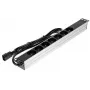 DELTA PD-7/RACK/IEC 19-Inch 1U Basic PDU with 7 Schuko Outlets, IEC C14 Input, 2m Cable, 16A, Black
