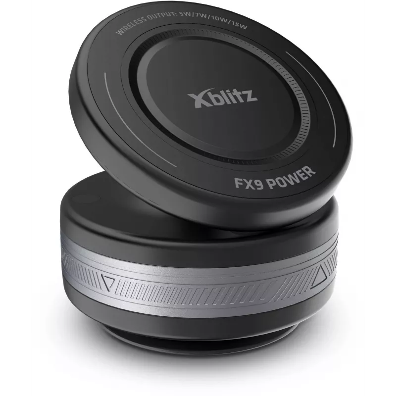 Xblitz FX9 Power Car Charging Holder with Qi Wireless Charging, 10W, Automatic Clamp, Suction Cup Mount