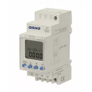 ORNO OR-PRE-433 Electronic Weekly Timer, DIN Rail, 16A/3680W, 16 Programs, 230V