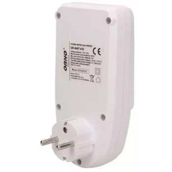 ORNO OR-WAT-435 Digital Energy Meter with LCD Display, 230V, 16A, 3680W, Type F Plug
