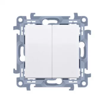 KONTAKT SIMON 10 Module White Push-Button Switch 2x 2Z Screw Terminals 10AX 250V