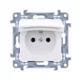 KONTAKT SIMON 10 Module White Socket 1x Z/U with Flap IP44 Screw Terminals 16A 250V