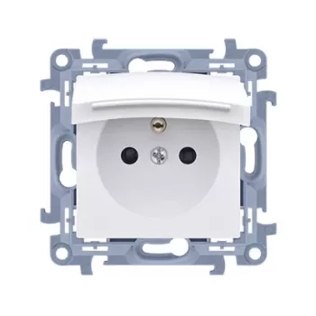 KONTAKT SIMON 10 Single Earthed Wall Socket White IP44 Screw Terminals 16A 250V