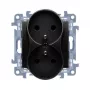 KONTAKT SIMON 10 Module 2x Socket Outlet Type F Matte Black Screw Terminals 16A 250V