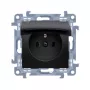 KONTAKT SIMON 10 Module 1x Socket Outlet with Flap IP44 Spring Terminals 16A 250V Matte Black