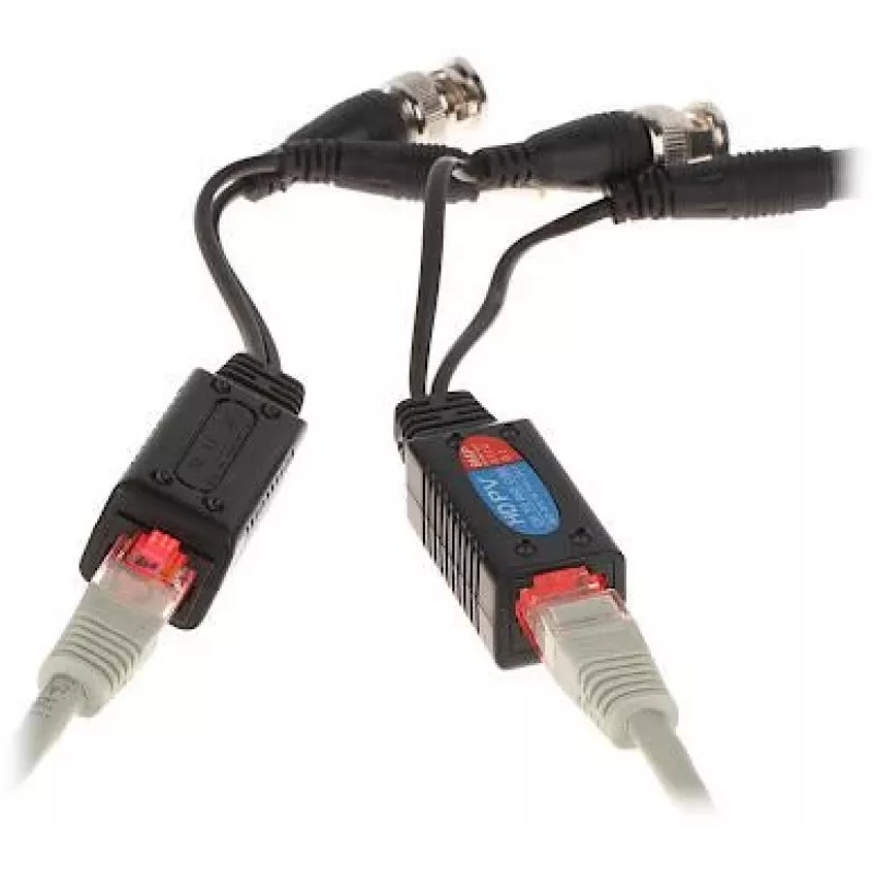 DELTA TR-1RJ-HD Passive Video Balun Set (2 Units) - 8MP 4K HD-CVI/HD-TVI/AHD/CVBS, BNC to RJ45, Black