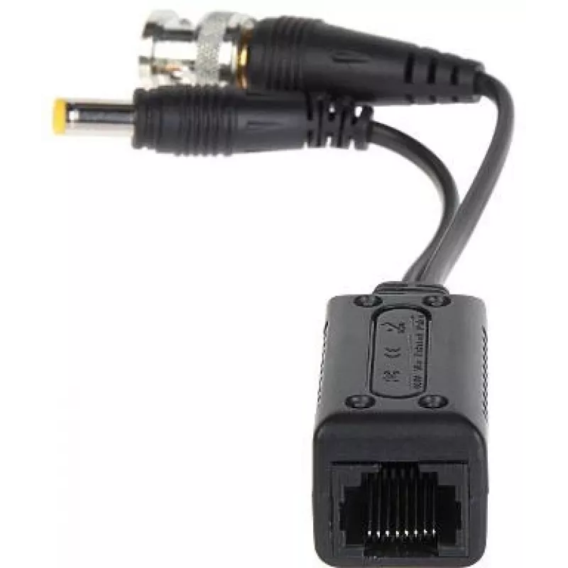 DELTA TR-1RJ-HD Passive Video Balun Set (2 Units) - 8MP 4K HD-CVI/HD-TVI/AHD/CVBS, BNC to RJ45, Black