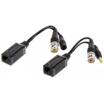 DELTA TR-1RJ-HD Passive Video Balun Set (2 Units) - 8MP 4K HD-CVI/HD-TVI/AHD/CVBS, BNC to RJ45, Black