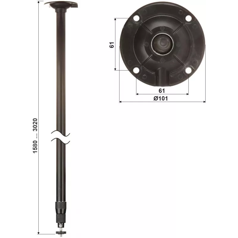 DELTA Telescopic Ceiling Camera Mount BR-150X300-B, Black